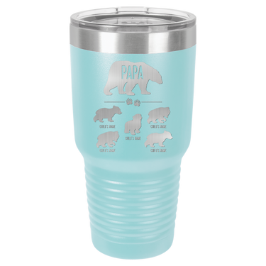 Papa Bear with 5 Cubs Flask Tumbler